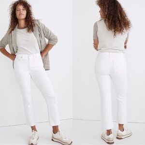NEW Madewell Cali Demi Boot Jeans in White 25